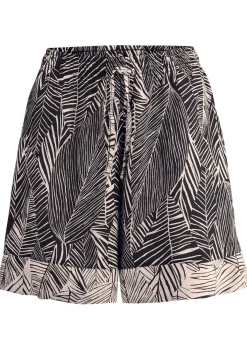 Discount LAURINA Shorts aus Viskose SCHWARZ-ECRU