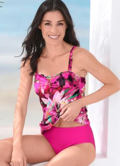 New LAURINA Tanikini, 3-teilig mit abnehmbaren Trägern PINK-BUNT