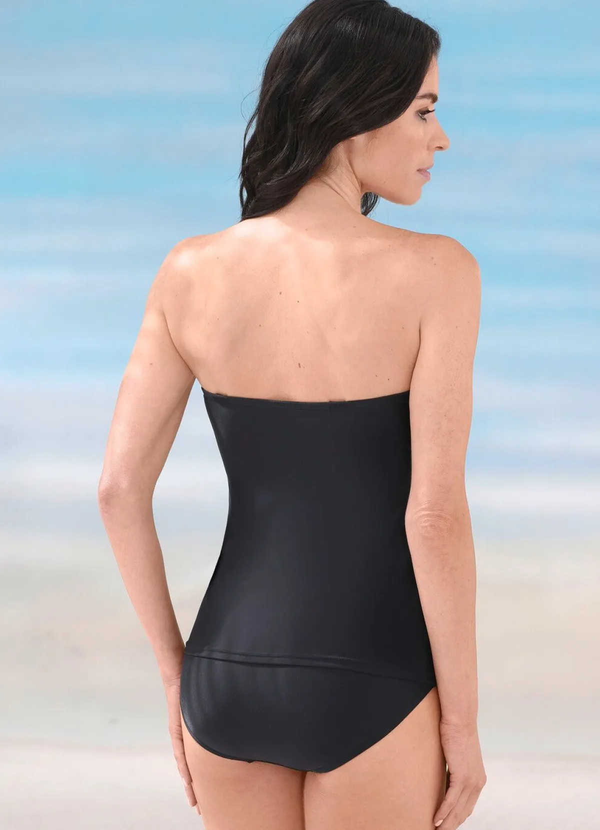 Outlet BADER Laurina Tankini mit platziertem Druckdessin und abnehmbaren Trägern SCHWARZ-BUNT