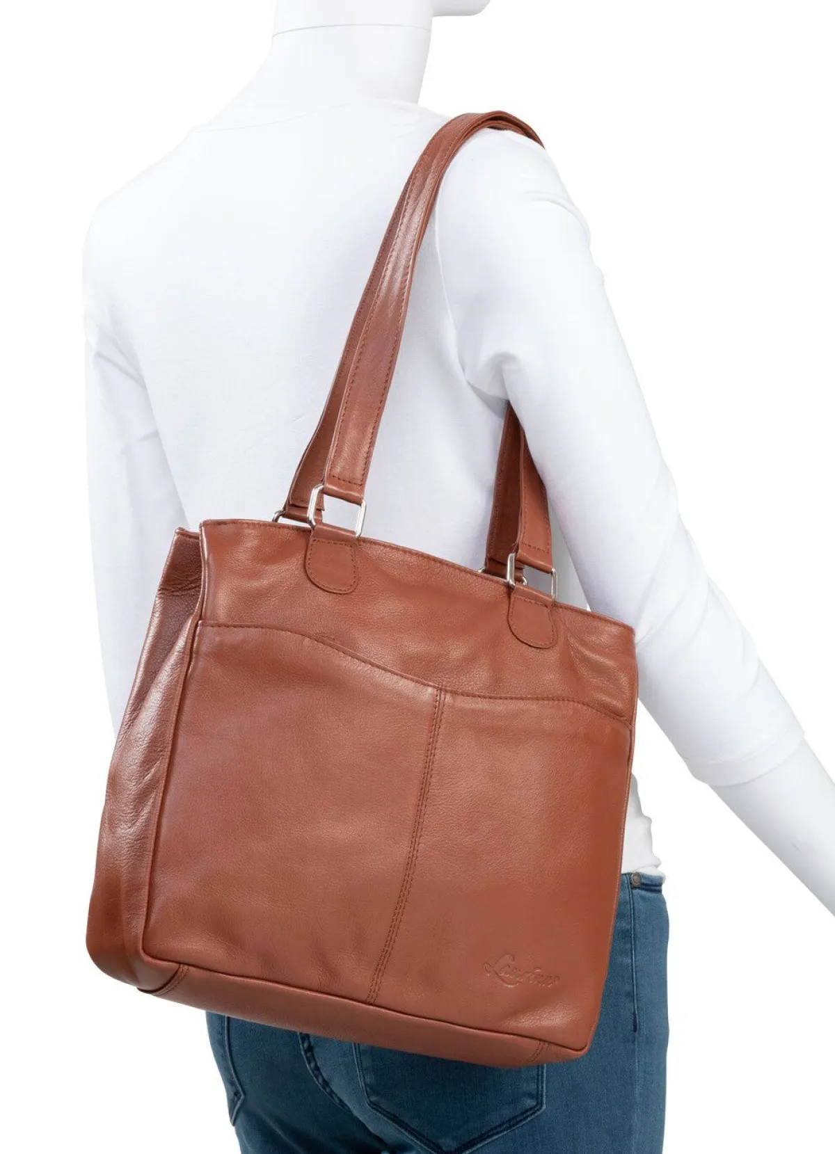 LAURINA , Tasche, Damen, aus Leder COGNAC