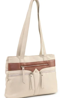Online LAURINA , Tasche, Damen, aus Leder BEIGE-BRAUN