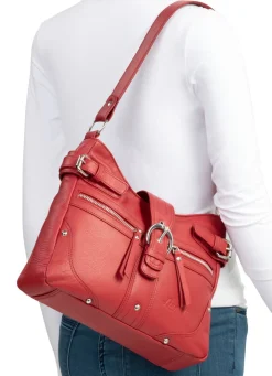 BADER Laurina, Tasche, Damen, aus Leder RUBINROT