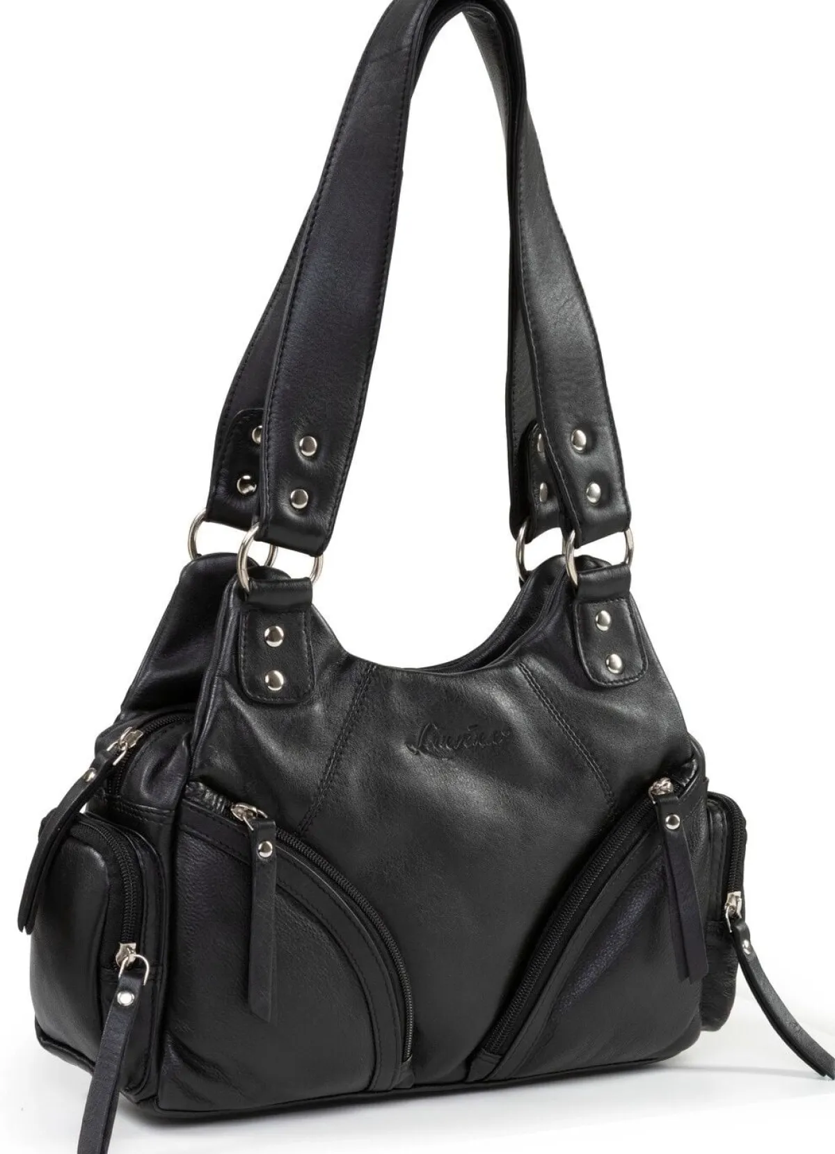 New LAURINA , Tasche, Damen, aus Leder SCHWARZ