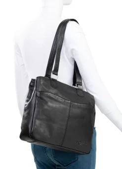 LAURINA , Tasche, Damen, aus Leder SCHWARZ