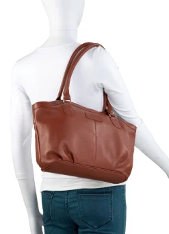 Online LAURINA , Tasche, Damen, aus Leder COGNAC