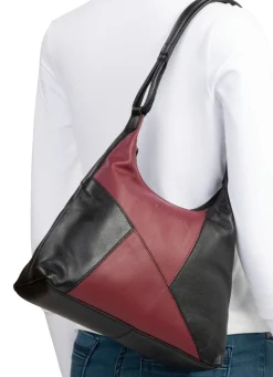 Online LAURINA , Tasche, Damen, aus Leder SCHWARZ-BORDEAUX