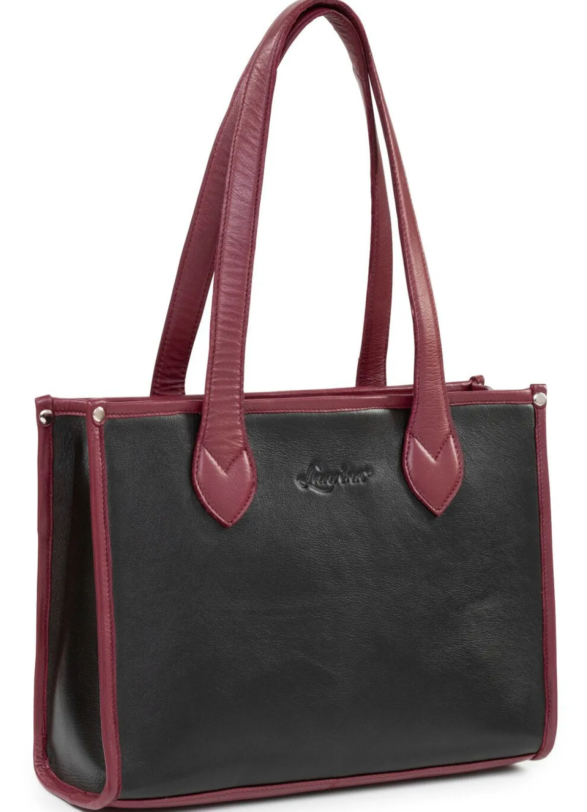 Outlet LAURINA , Tasche, Damen, aus Leder SCHWARZ-BORDEAUX