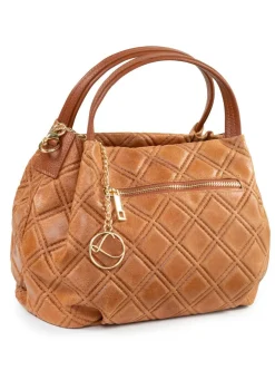 Outlet LAURINA , Tasche, Damen, mit abnehmbarem, verstellbarem Umhängeriemen COGNAC