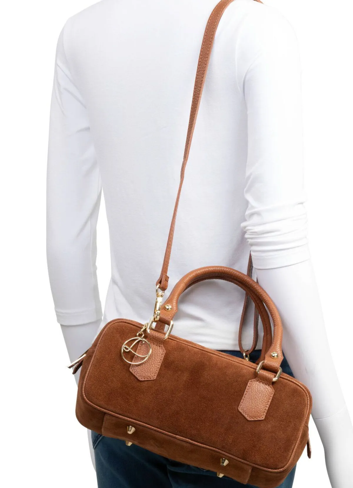 Discount LAURINA , Tasche, Damen, mit abnehmbarem, verstellbarem Umhängeriemen COGNAC