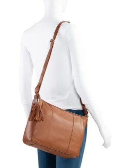 Discount LAURINA , Tasche, Damen, mit verstellbarem Umhängeriemen COGNAC
