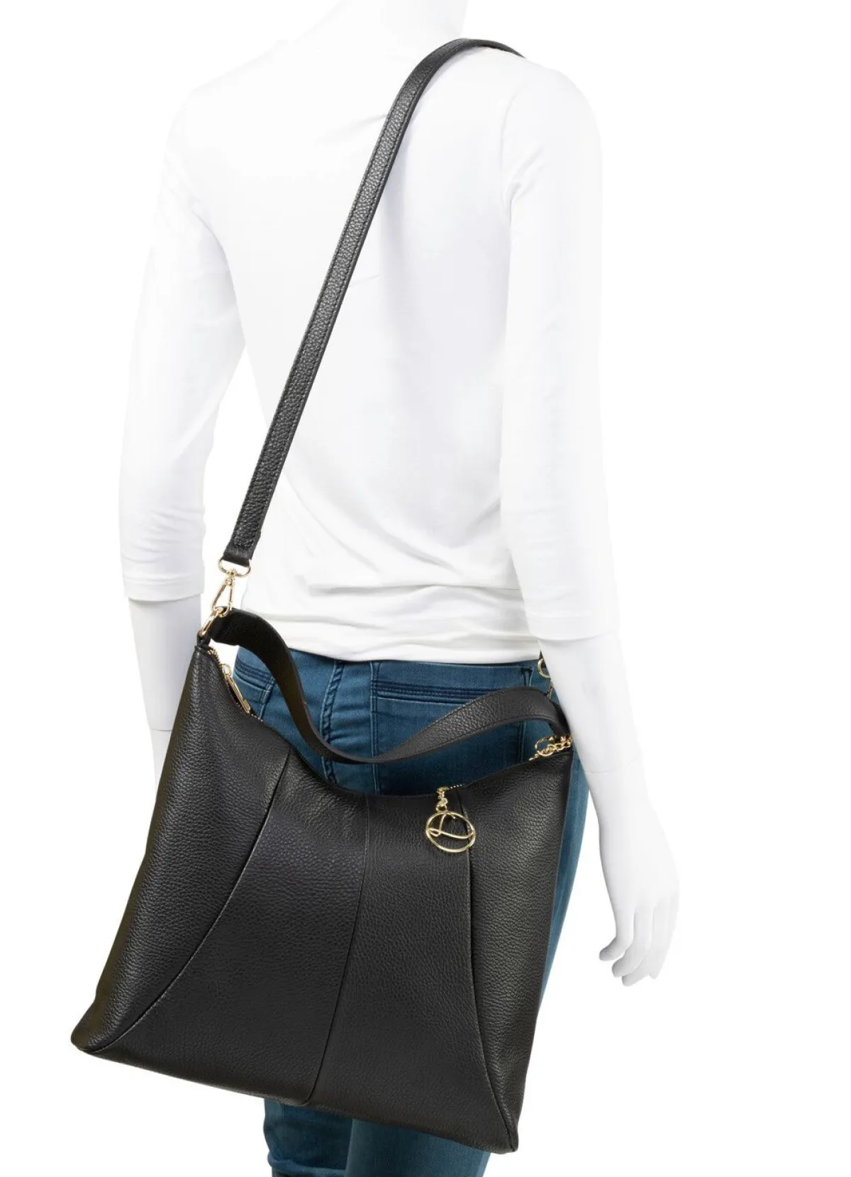 New LAURINA , Tasche, Damen, mit abnehmbarem Umhängeriemen SCHWARZ