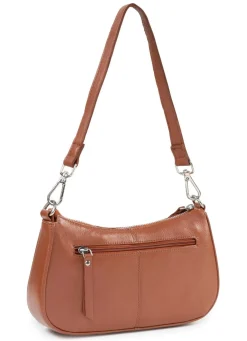 New LAURINA , Tasche, Damen, mit abnehmbarem, verstellbarem Riemen COGNAC