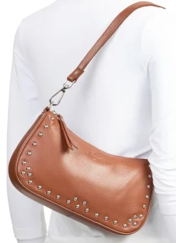 New LAURINA , Tasche, Damen, mit abnehmbarem, verstellbarem Riemen COGNAC