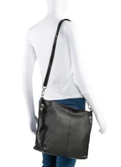 Outlet LAURINA , Tasche, Damen, mit verstellbarem Umhängeriemen SCHWARZ-MARONE