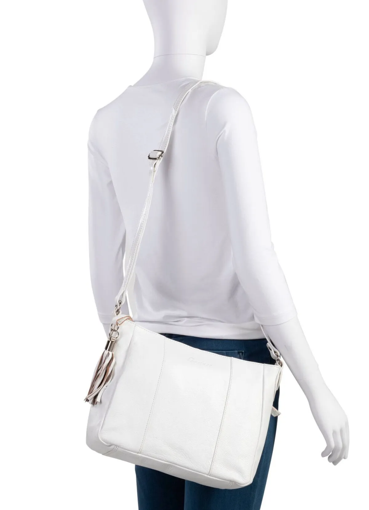 New LAURINA , Tasche, Damen, mit verstellbarem Umhängeriemen WEISS