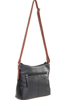 Best LAURINA , Tasche, Damen, mit verstellbarem Umhängeriemen SCHWARZ-COGNAC
