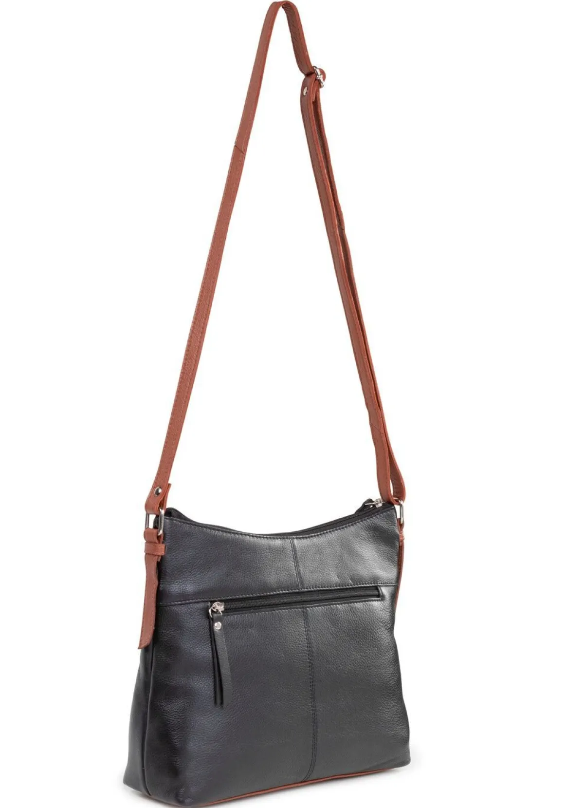 Best LAURINA , Tasche, Damen, mit verstellbarem Umhängeriemen SCHWARZ-COGNAC
