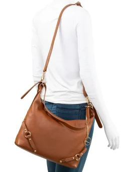 Best LAURINA , Tasche, Damen, mit abnehmbarem, verstellbarem Umhängeriemen COGNAC
