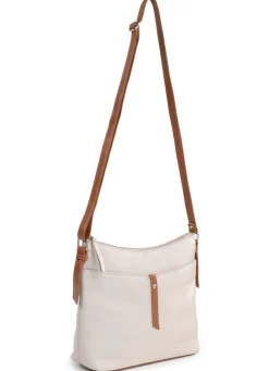 LAURINA , Tasche, Damen, mit verstellbarem Umhängeriemen KIESEL-COGNAC