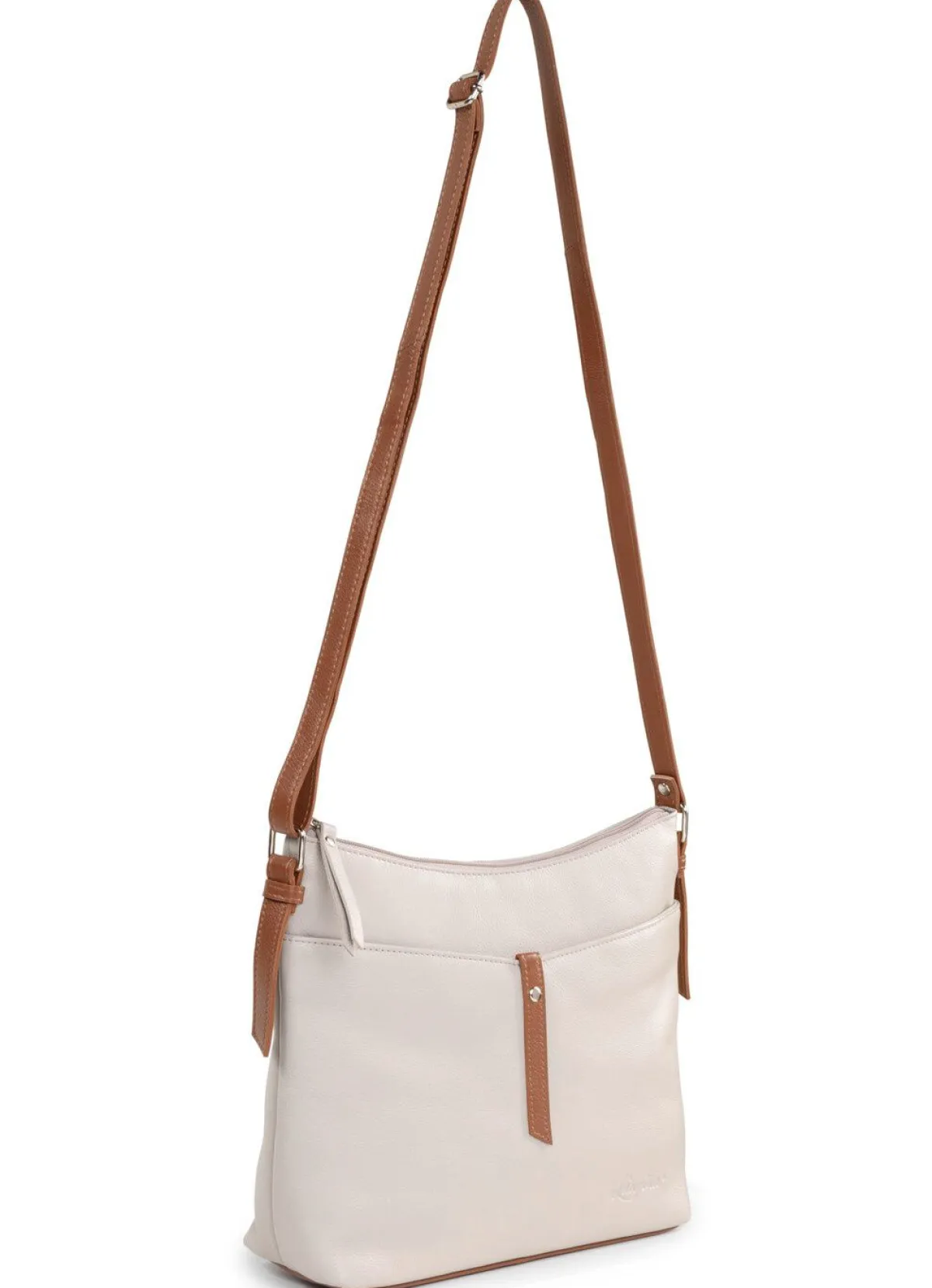 LAURINA , Tasche, Damen, mit verstellbarem Umhängeriemen KIESEL-COGNAC