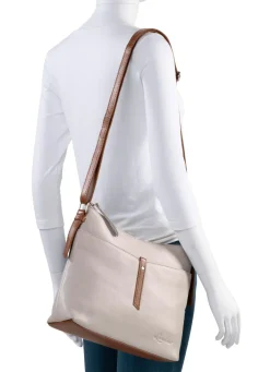 LAURINA , Tasche, Damen, mit verstellbarem Umhängeriemen KIESEL-COGNAC