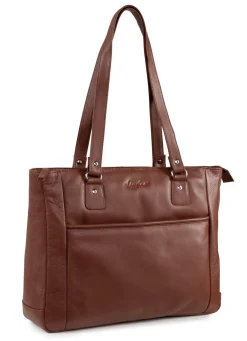 Clearance LAURINA , Tasche, Damen, mit zwei Umhängeriemen COGNAC