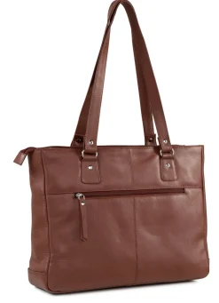 Clearance LAURINA , Tasche, Damen, mit zwei Umhängeriemen COGNAC
