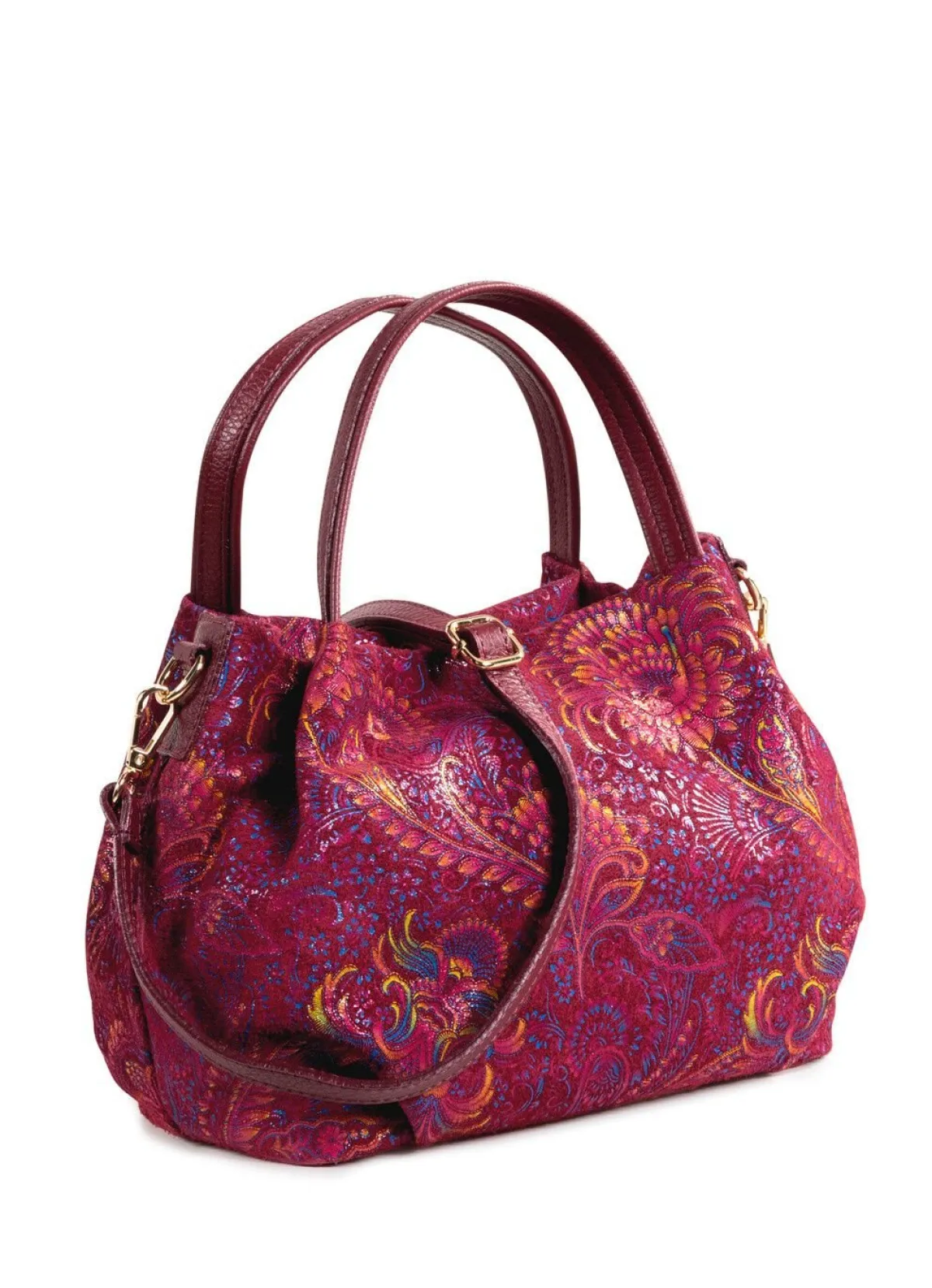 New LAURINA , Tasche, Damen, mit abnehmbarem, verstellbarem Umhängeriemen RUBINROT-BUNT