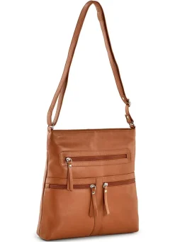 LAURINA , Tasche, Damen, mit verstellbarem Umhängeriemen COGNAC