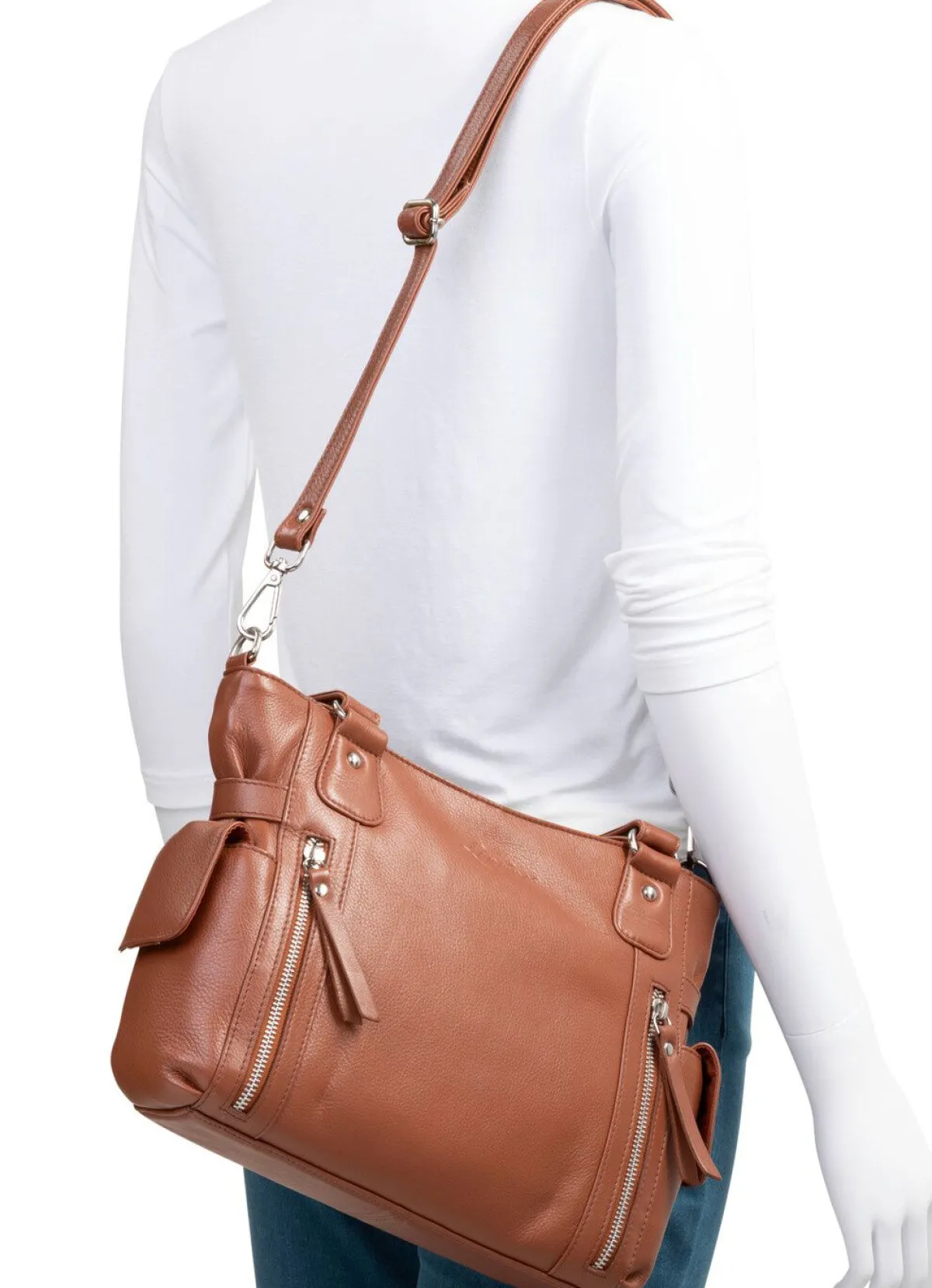 Sale LAURINA , Tasche, Damen, mit abnehmbarem, verstellbarem Umhängeriemen COGNAC