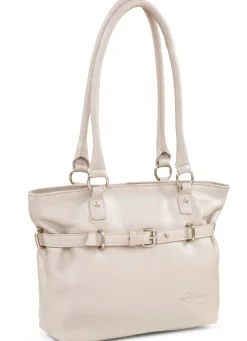 Clearance LAURINA , Tasche, Damen, mit abnehmbarem, verstellbarem Ziergurt KIESEL
