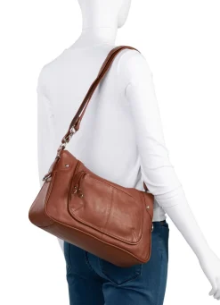 Clearance LAURINA , Tasche, Damen, mit verstellbarem Umhängeriemen COGNAC