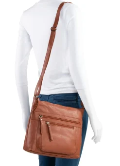 Best LAURINA , Tasche, Damen, mit verstellbarem Umhängeriemen COGNAC