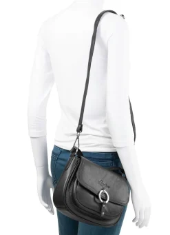 New LAURINA , Tasche, Damen, verstellbarer Umhängeriemen SCHWARZ