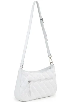 New LAURINA Tasche mit angesagter Steppung und Ziernieten WEISS