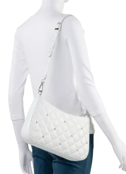 New LAURINA Tasche mit angesagter Steppung und Ziernieten WEISS