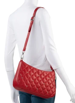 New LAURINA Tasche mit angesagter Steppung und Ziernieten ROT