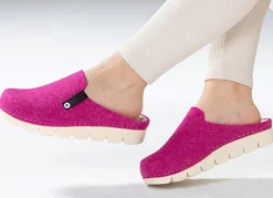 Discount LAURINA , trendige Damen-Hausschuhe, Weite G, aus Wollfilz PINK