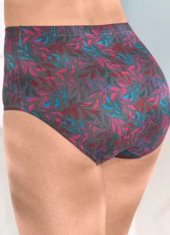 Online LAURINA Viererpack Slips mt buntem Druckdessin ANTHRAZIT-AZALEE-BUNT