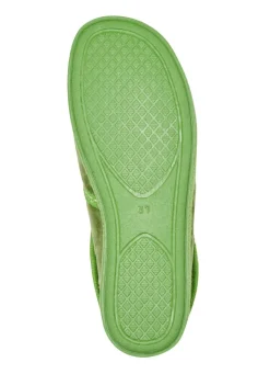 Best LAURINA , warme Damen-Hausschuhe, mit Gummizug GRÜN