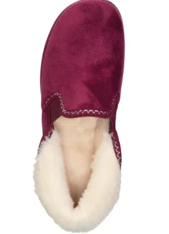 Best LAURINA , warme Damen-Hausschuhe, mit Gummizug BORDEAUX