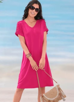 Sale LAURINA Zweierpack Kleider mit Stickereispitze 1X MAGENTA, 1X SCHWARZ