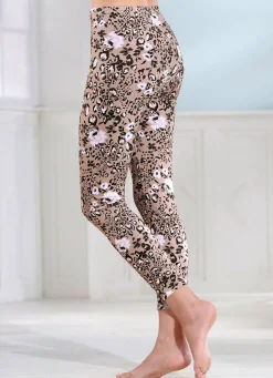 Best LAURINA Zweierpack Leggings in 7/8 Länge 1X CAPPUCCINO-SCHWARZ-WEISS, 1X SCHWARZ