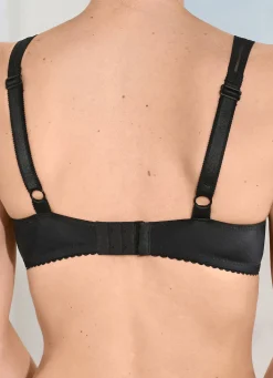 New LAURINA Bügel-BH mit Elastikspitze SCHWARZ