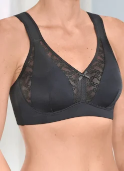 Outlet LAURINA BH mit elastischen Tülleinsätzen SCHWARZ