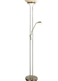 Outlet BADER LED-Deckenfluter mit Lesearm und Dimmer NICKEL
