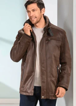 Hot BADER Lederimitatjacke ANTIKBRAUN
