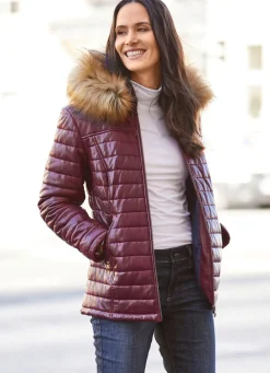 Outlet BADER Lederjacke mit abtrennbarer Kapuze ANTIK BORDEAUX
