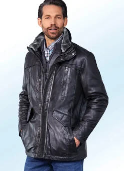 Best BADER Lederjacke mit Doppeltaschen SCHWARZ