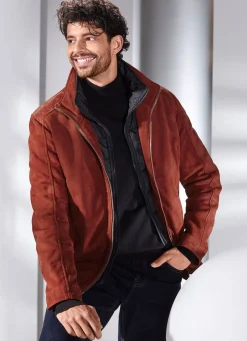 Clearance BADER Lederkurzjacke mit Innentaschen ZIEGELROT